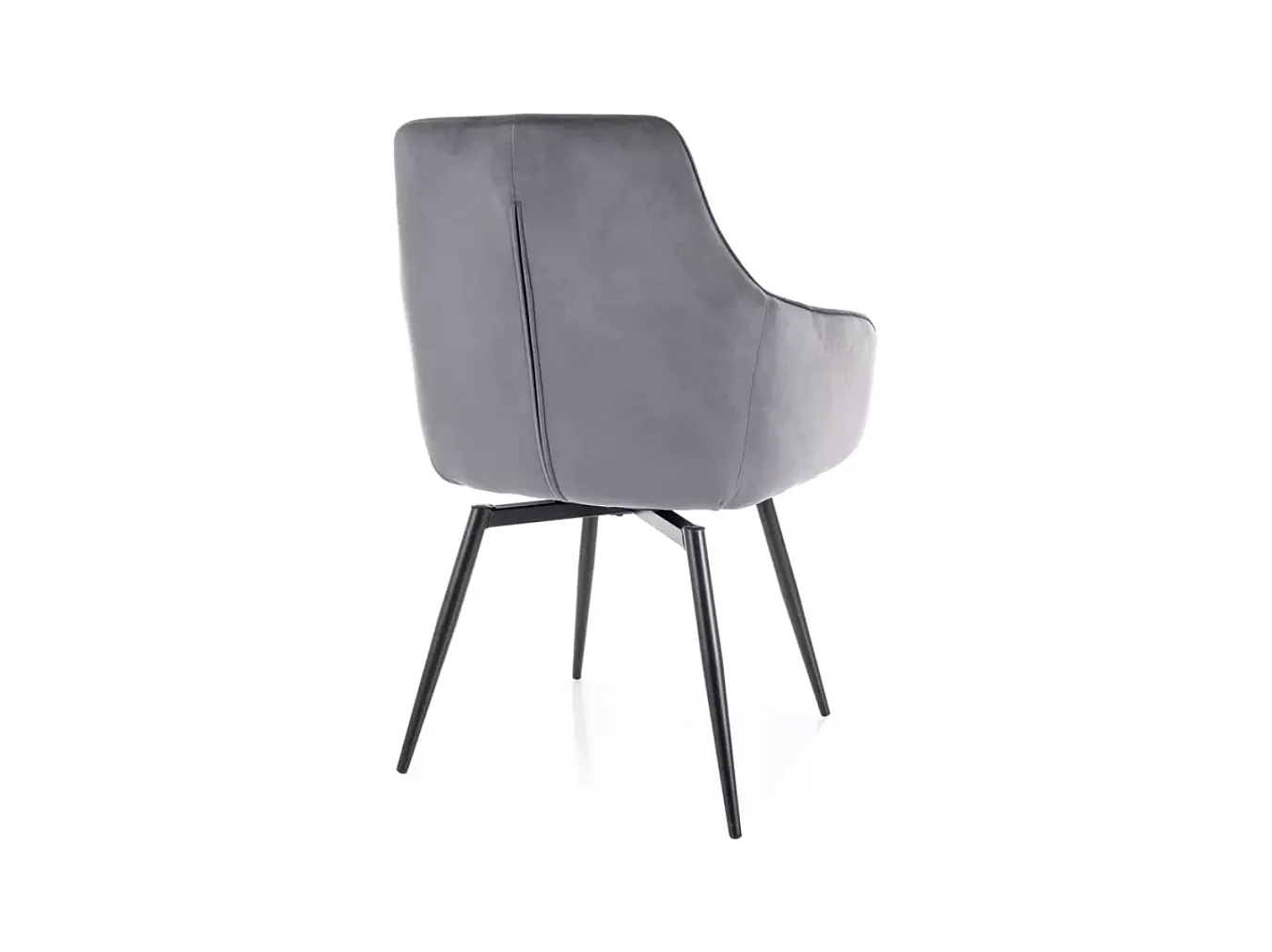 Chaise pivotante en velours gris avec ressorts et retour automatique intégré LOTINDA