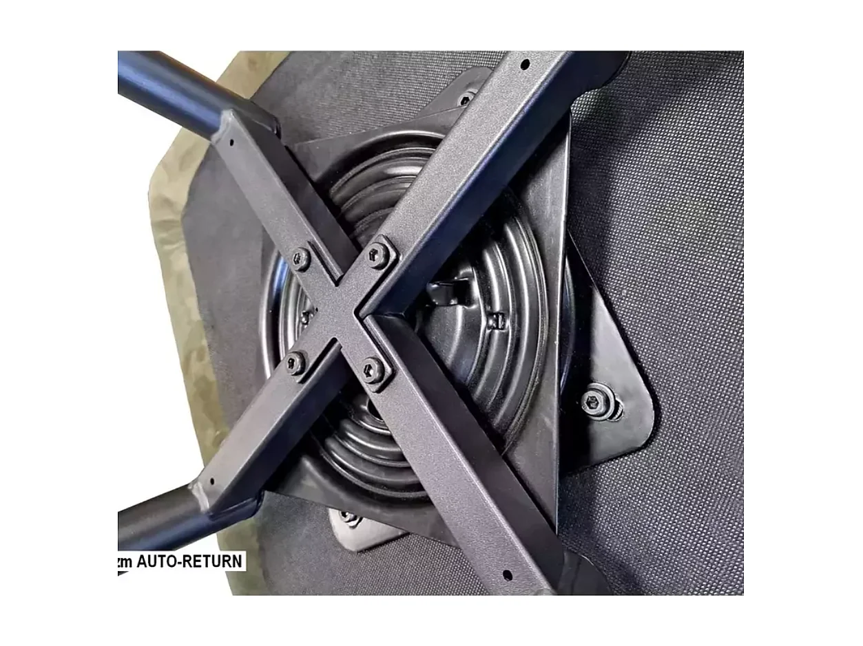 Chaise pivotante en velours gris avec ressorts et retour automatique intégré LOTINDA