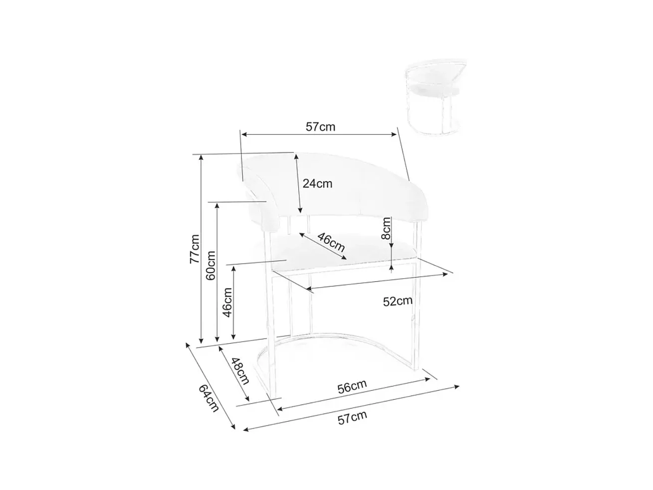 Chaise en velours beige et structure dorée en acier inoxydable élégante TOUST