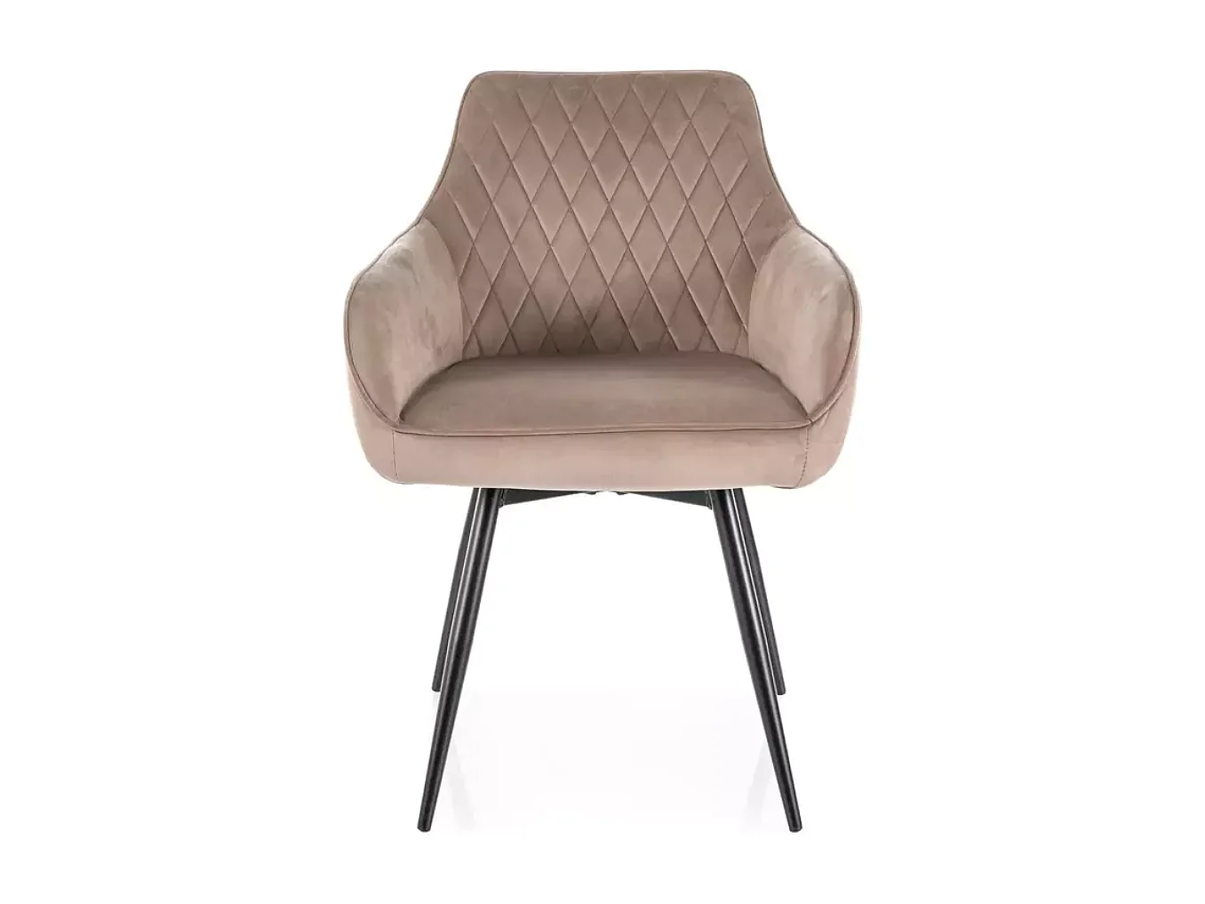 Chaise velours beige pivotante avec ressorts et retour automatique LOTINDA