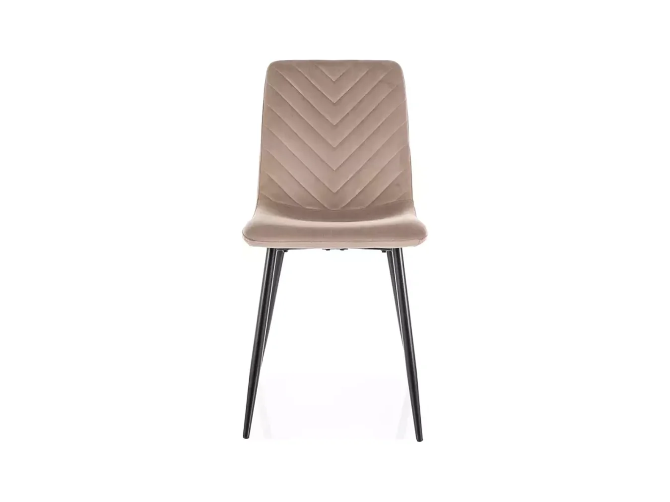 Chaise velours beige et métal noir mat assise haute dossier stylé LOZAT