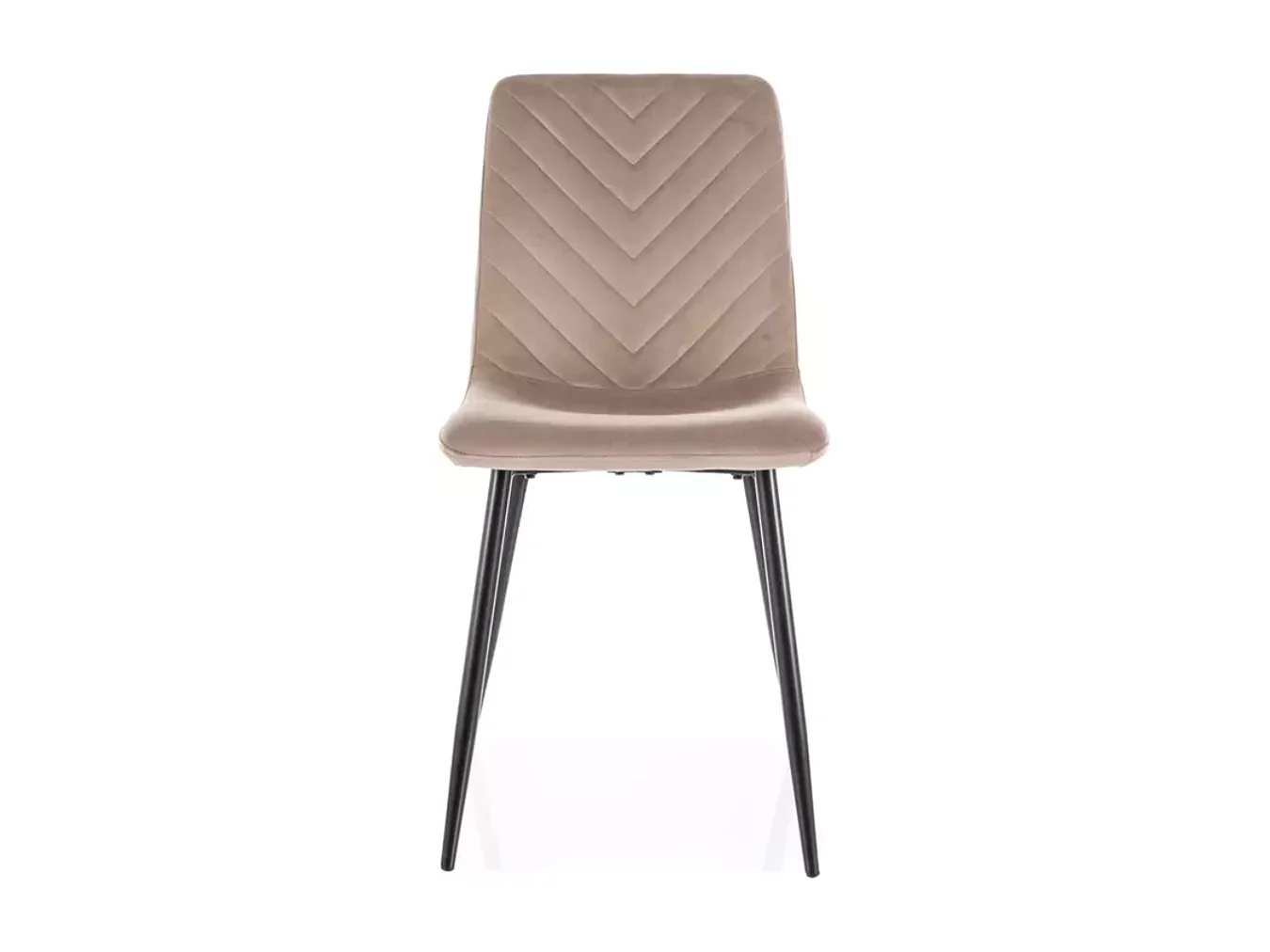 Chaise velours beige et métal noir mat assise haute dossier stylé LOZAT