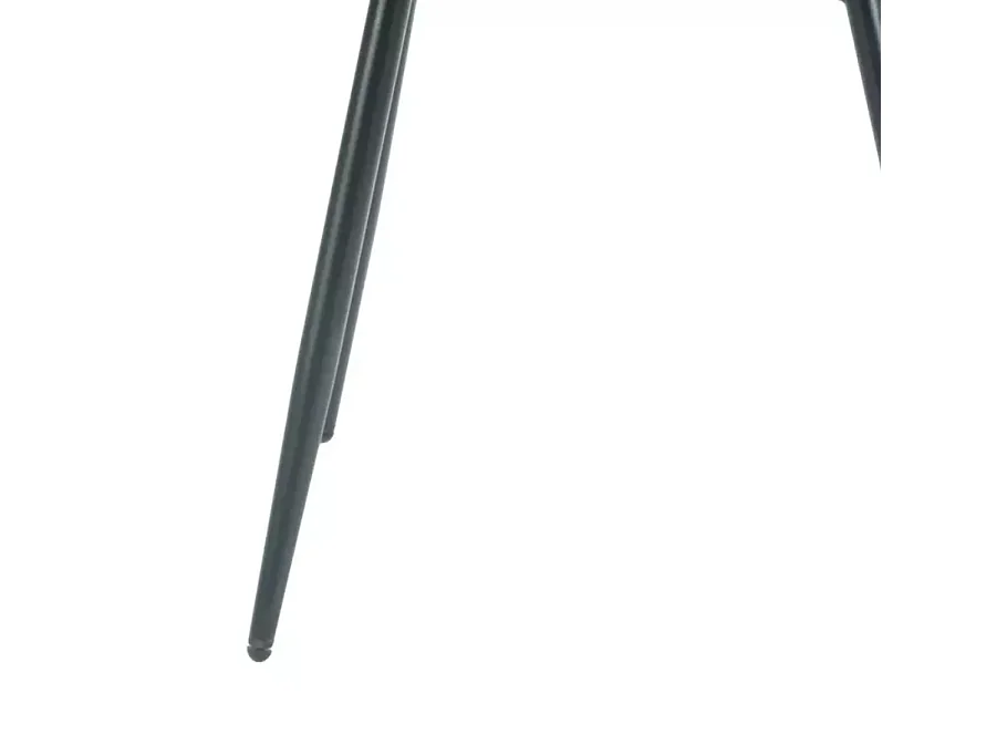 Chaise velours gris pieds métal noir mat assise rembourrée et dossier ergonomique KAROZ