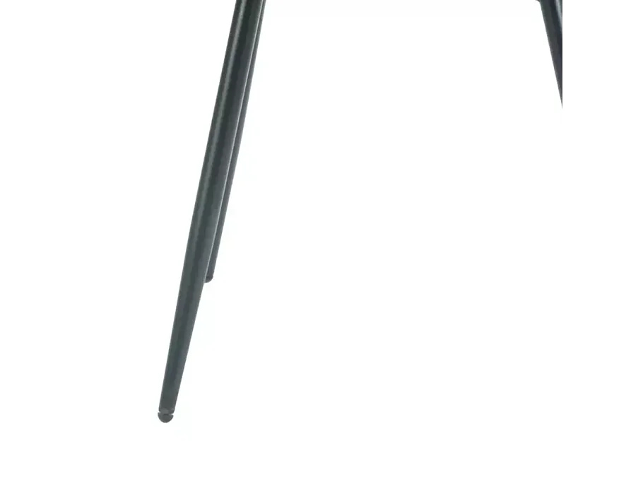 Chaise velours gris pieds métal noir mat assise rembourrée et dossier ergonomique KAROZ