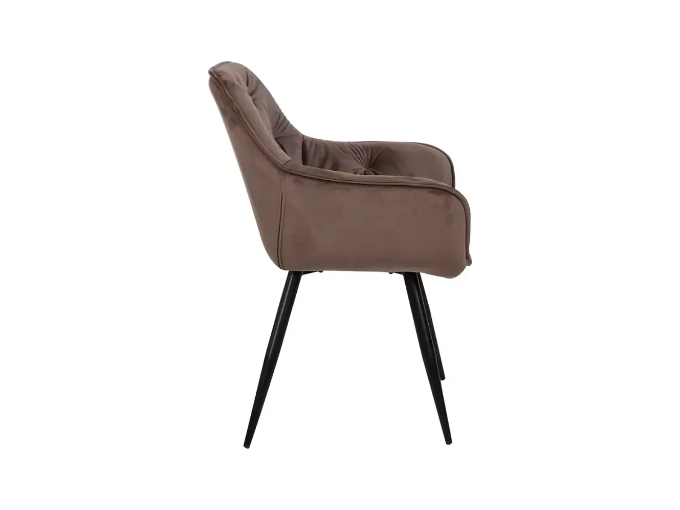 Chaise velours cappuccino pieds métal noir confortable UMEXA pour salle à manger