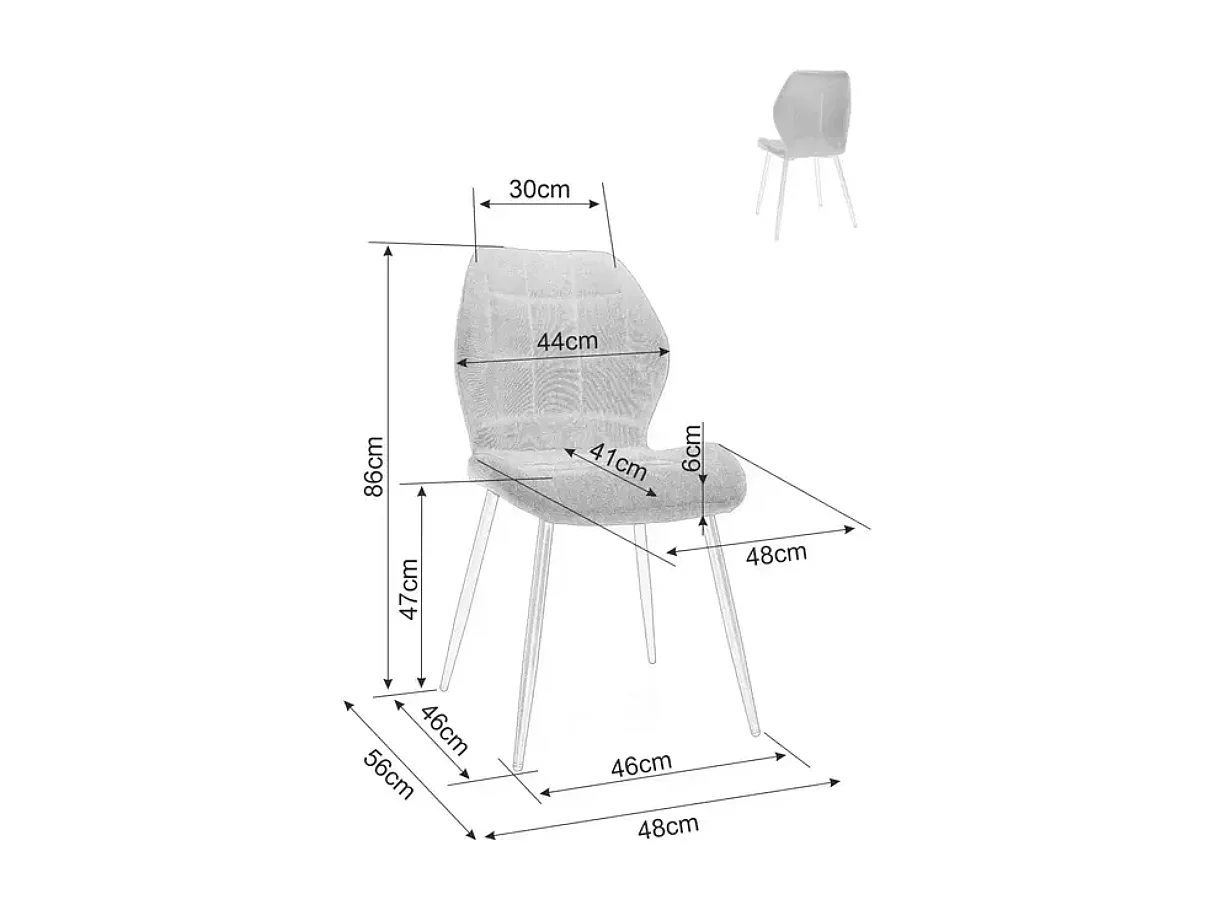 Chaise velours noir piétement métal noir mat design moderne MYRENDA