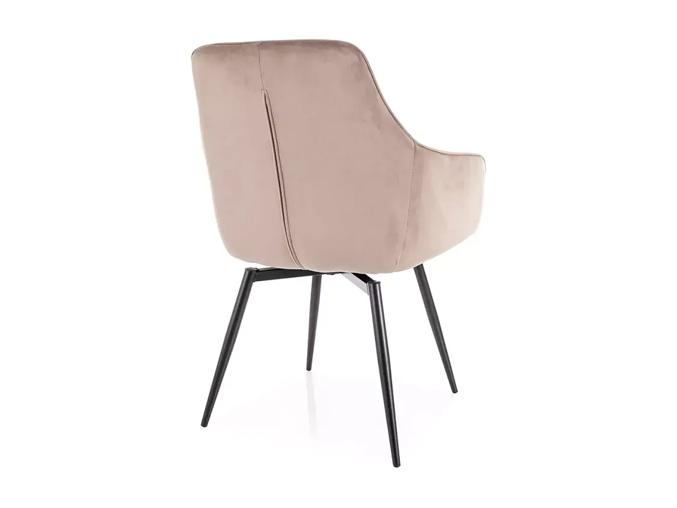 Chaise beige SONGY en velours matelassé et fonction pivotante retour automatique