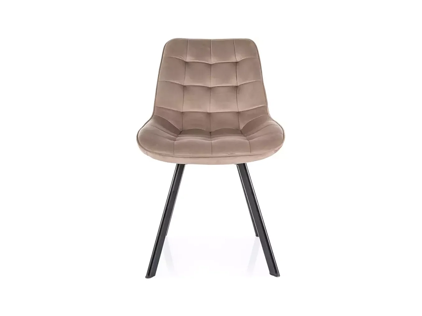 Chaise velours beige structure métal noir mat pivotante assise rembourrée élégante MONTAJ