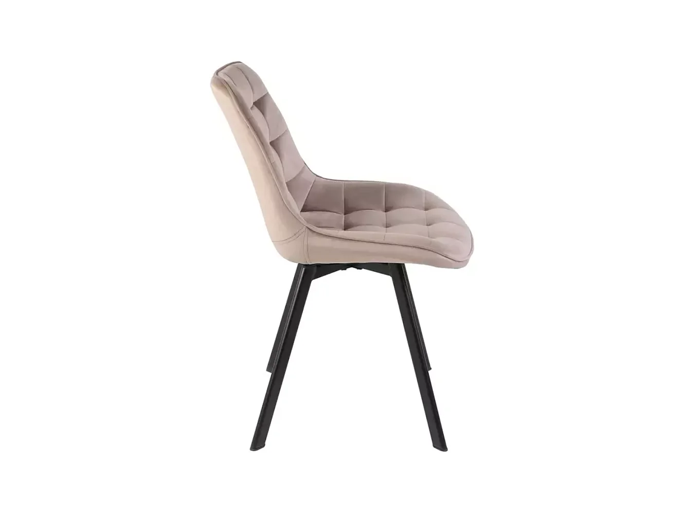 Chaise velours beige structure métal noir mat pivotante assise rembourrée élégante MONTAJ