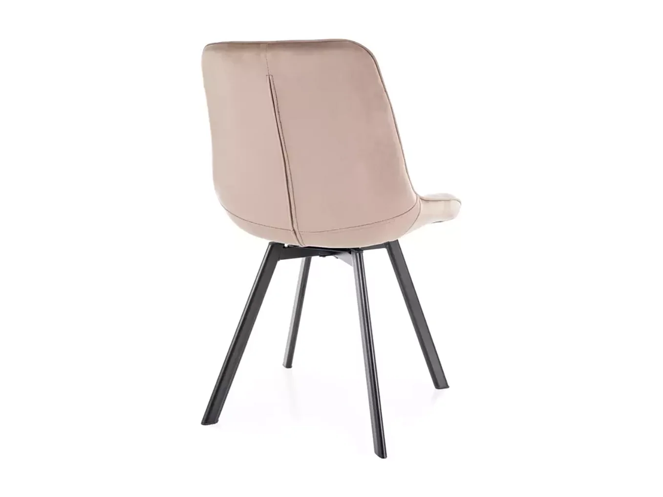 Chaise velours beige structure métal noir mat pivotante assise rembourrée élégante MONTAJ
