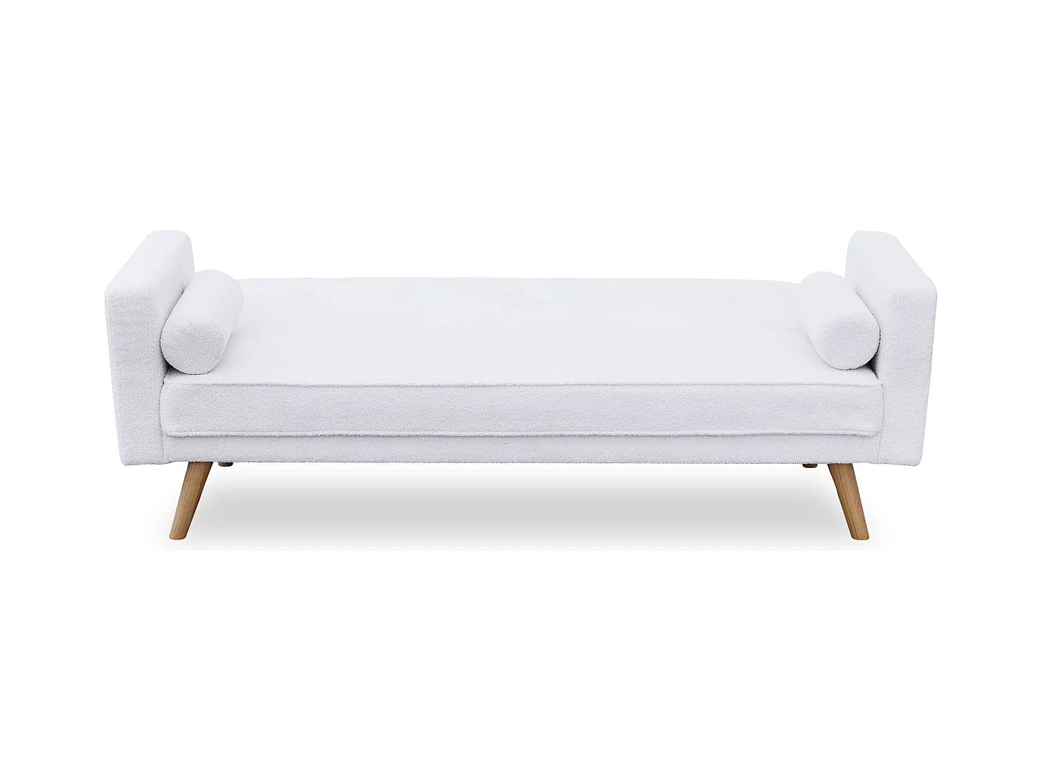 Skandinavisches Schlafsofa Slow aus Bouclé-Stoff in Creme 3-Sitzer