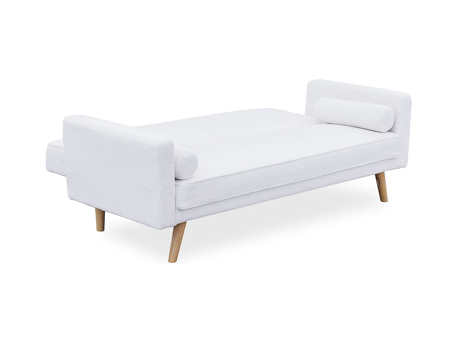 Skandinavisches Schlafsofa Slow aus Bouclé-Stoff in Creme 3-Sitzer