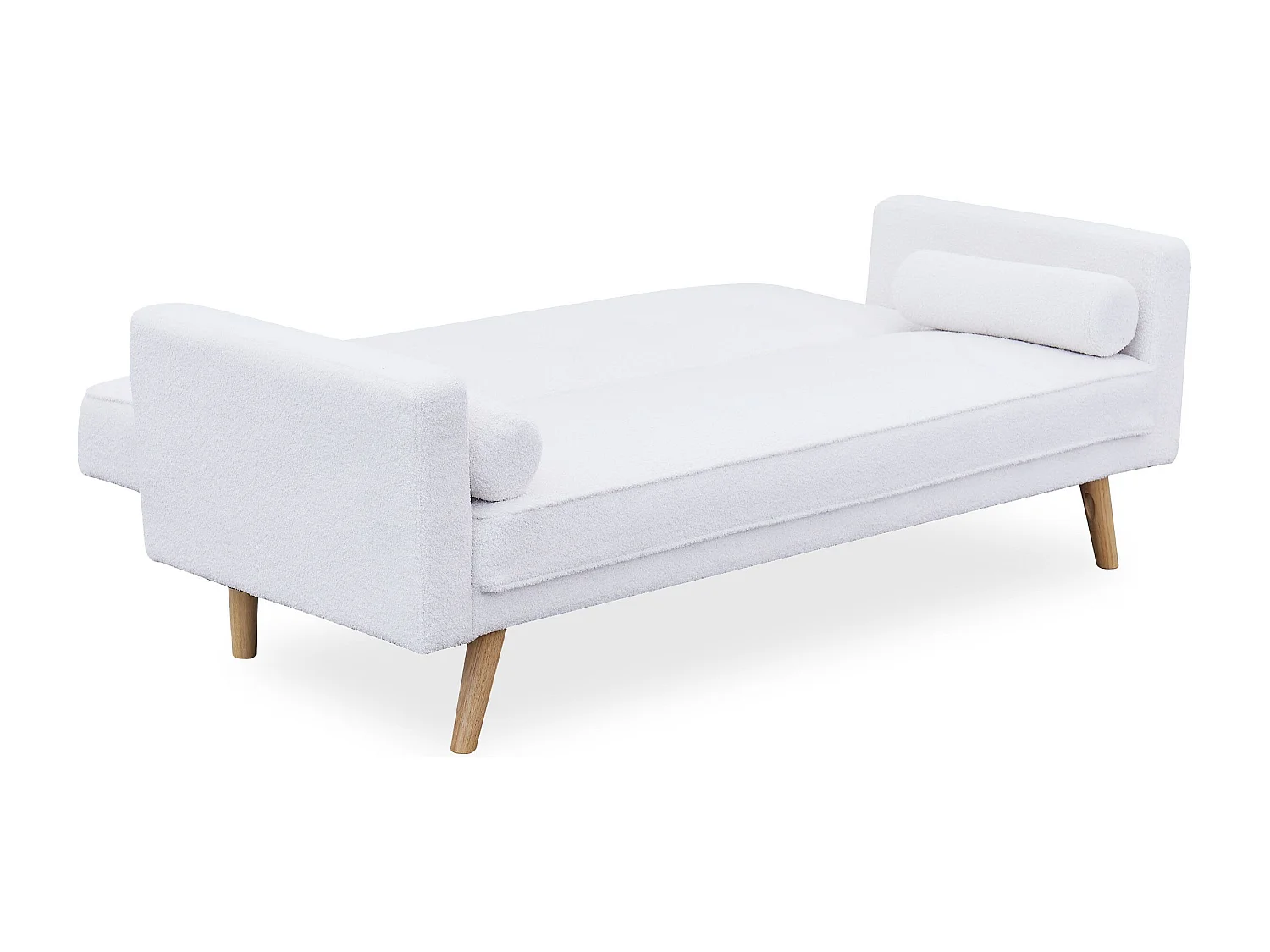 Skandinavisches Schlafsofa Slow aus Bouclé-Stoff in Creme 3-Sitzer