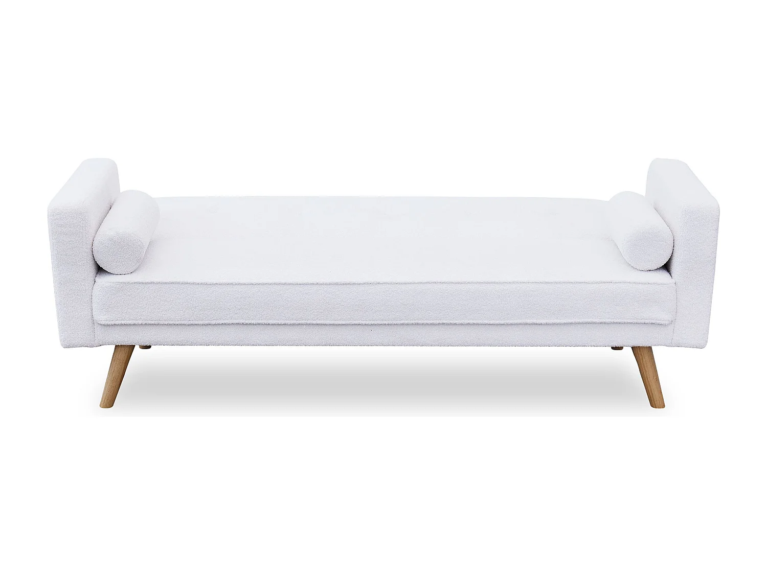 Skandinavisches Schlafsofa Slow aus Bouclé-Stoff in Creme 3-Sitzer