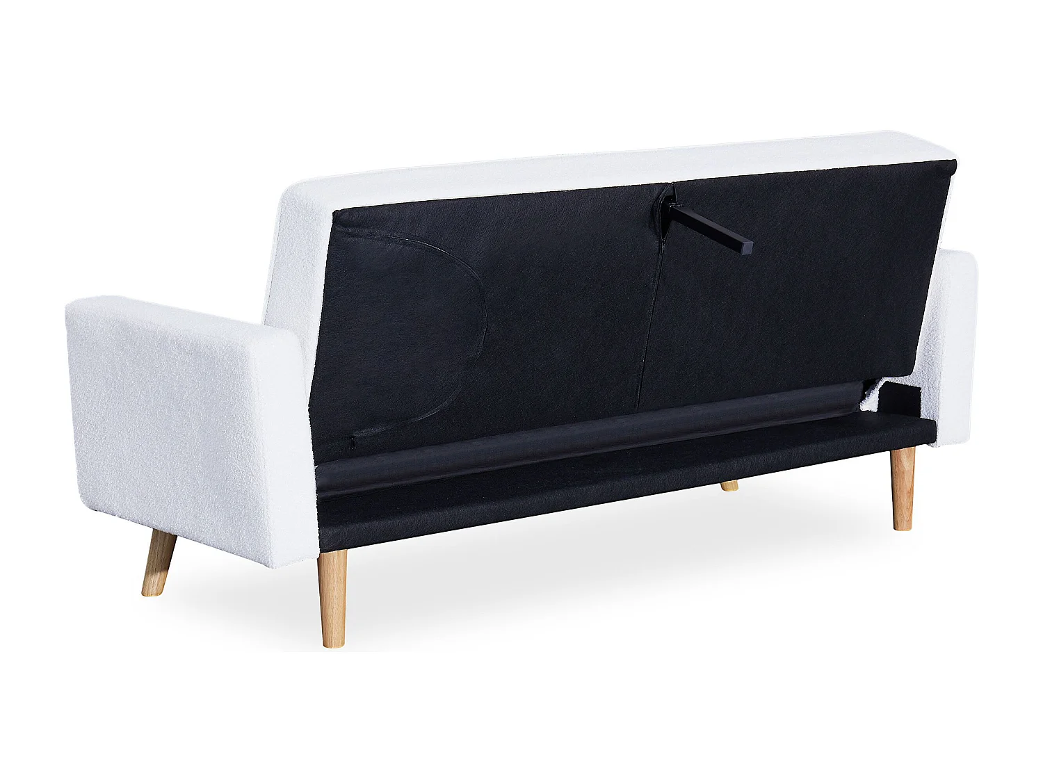 Skandinavisches Schlafsofa Slow aus Bouclé-Stoff in Creme 3-Sitzer