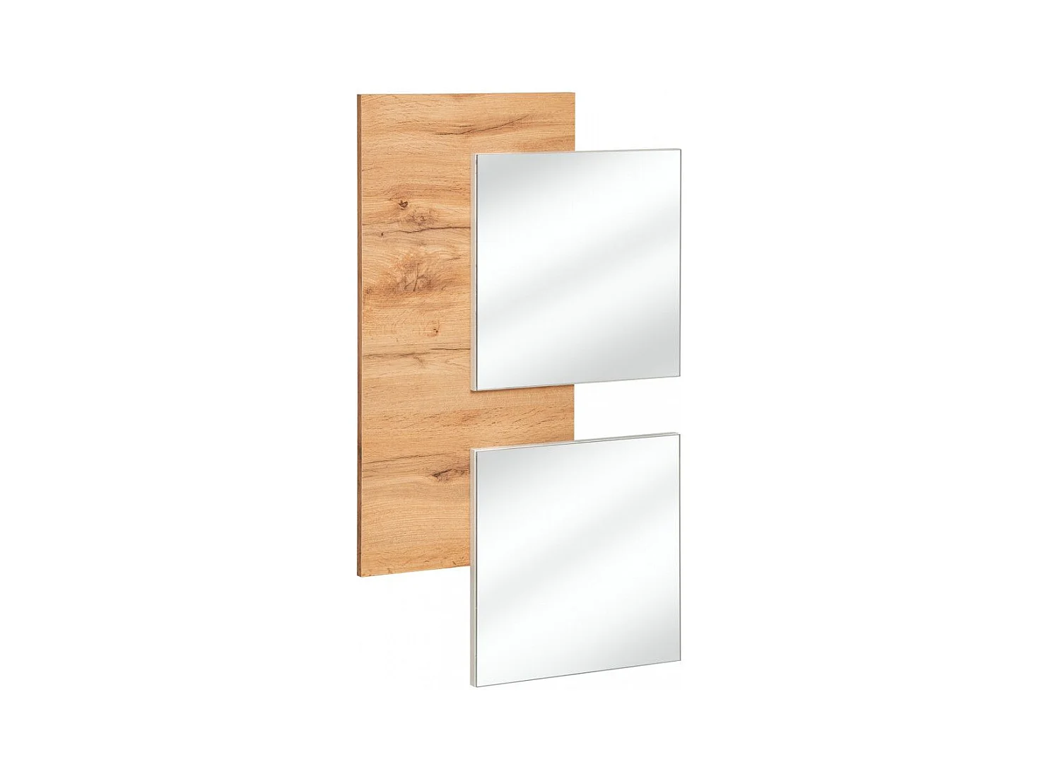 Panneau Mural & 2 Miroirs "Easy" 100cm Naturel