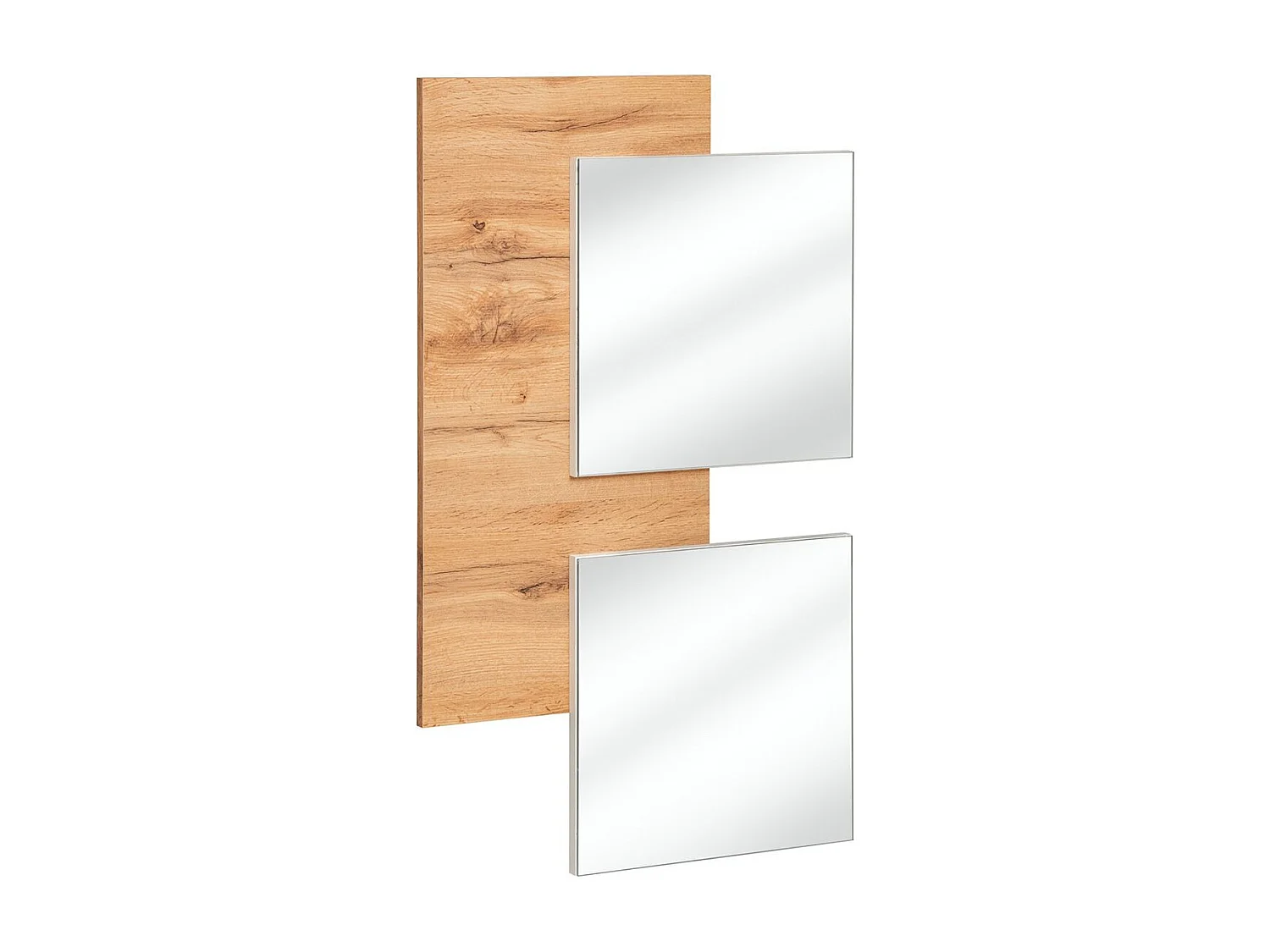 Panneau Mural & 2 Miroirs "Easy" 100cm Naturel