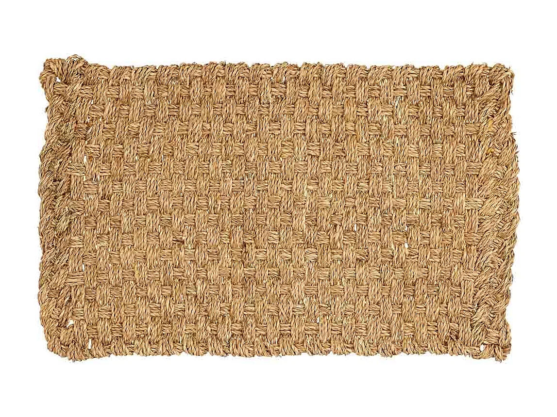 Felpudo de fibra marrón 60x35x1.2h cm