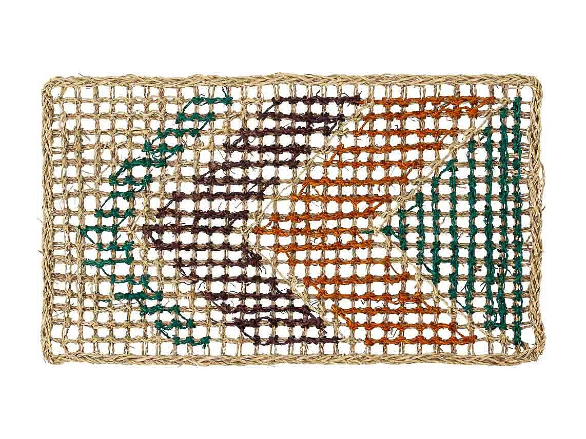 Felpudo de fibra marrón 60x35x1.2h cm