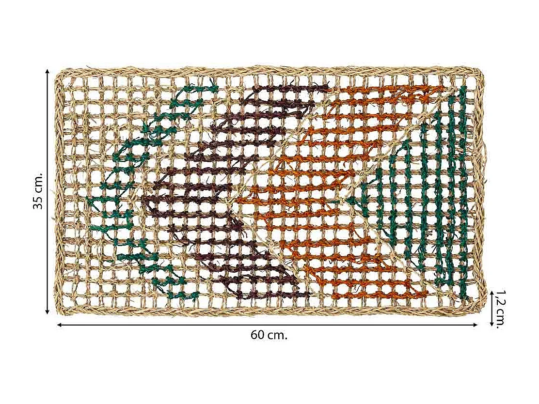 Felpudo de fibra marrón 60x35x1.2h cm