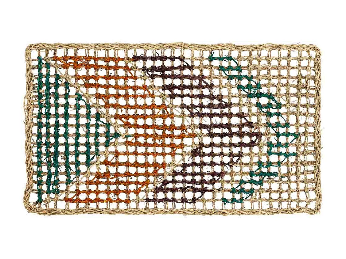 Felpudo de fibra marrón 60x35x1.2h cm