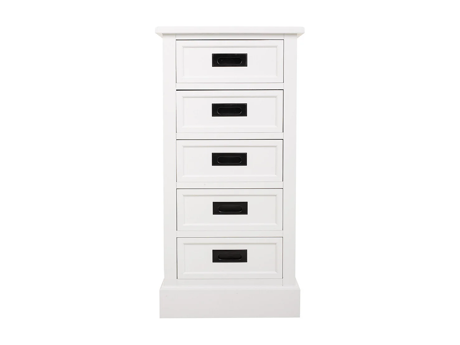 Cómoda em madeira artesanal com 5 gavetas, branca, 45x35x90 cm de altura