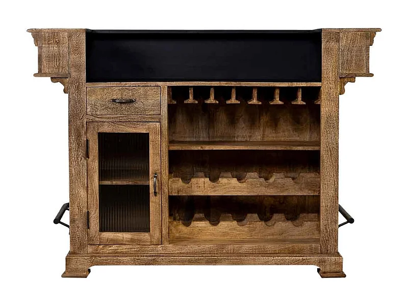 Comptoir de bar en bois naturel 152x61x107