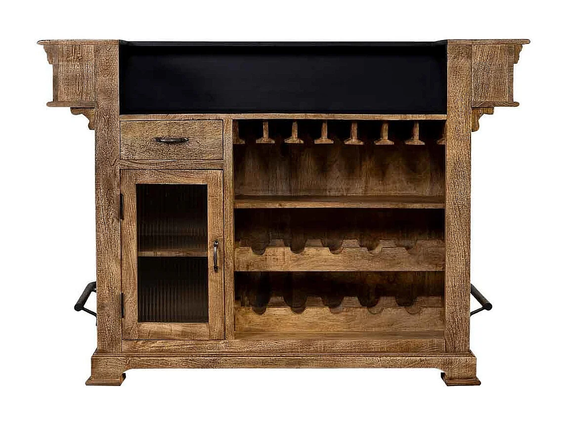 Comptoir de bar en bois naturel 152x61x107