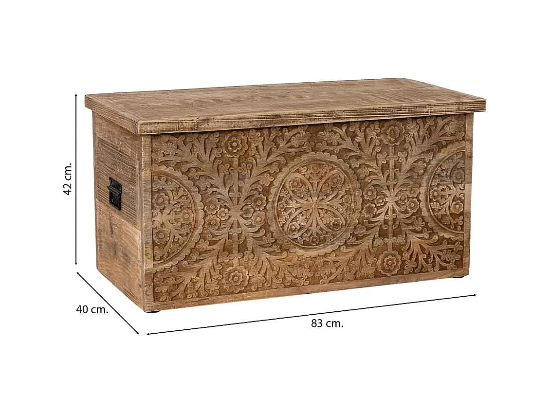 Coffre en bois naturel  83x40x42