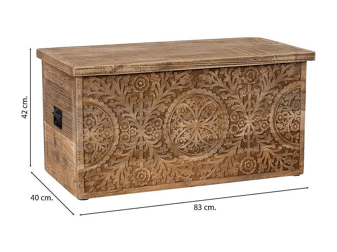 Coffre en bois naturel  83x40x42