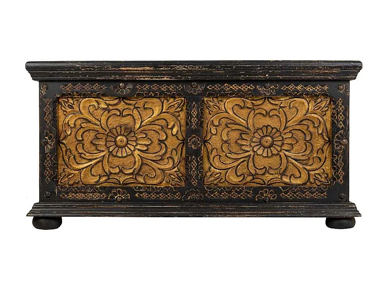 Baúl de Madera artesanal negro 101x40x47