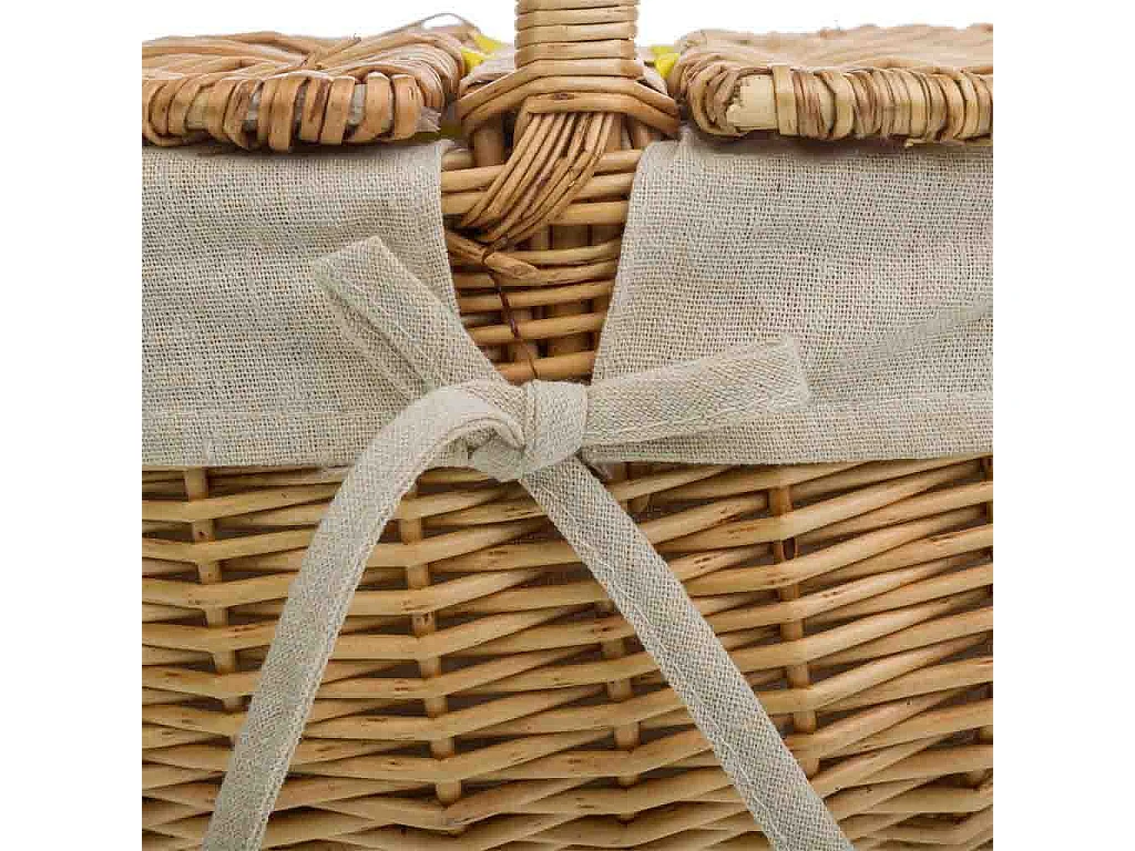 Cesto vimini marrone foderato 35x28x14,5/31h cm