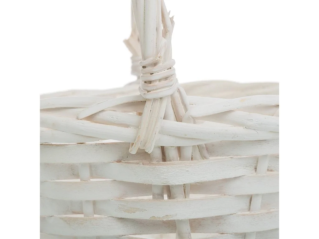 Lot de 3 paniers en osier blanc 23x23x28 cm-19x19x24 cm-15x15x20 cm