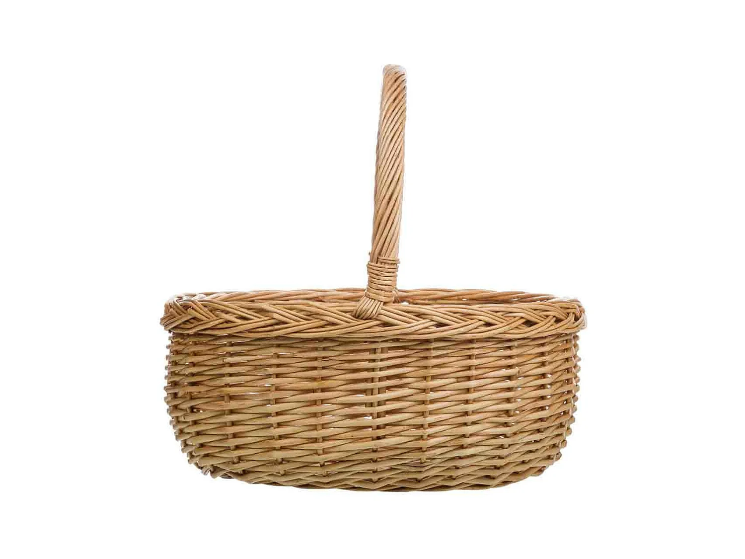 Set mit 3 braunen, natürlichen Weidenkörben