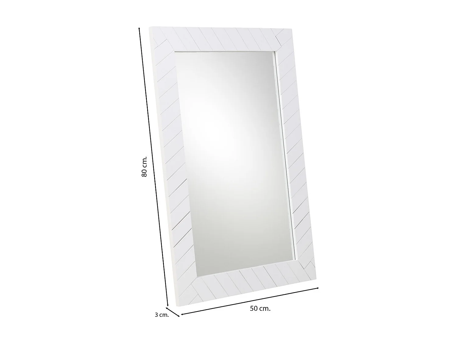 Espejo metal blanco 50x03x80
