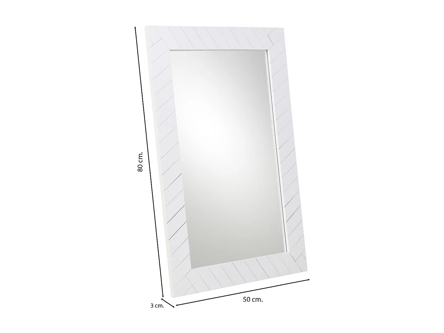 Metallspiegel 50x03x80 Weiß