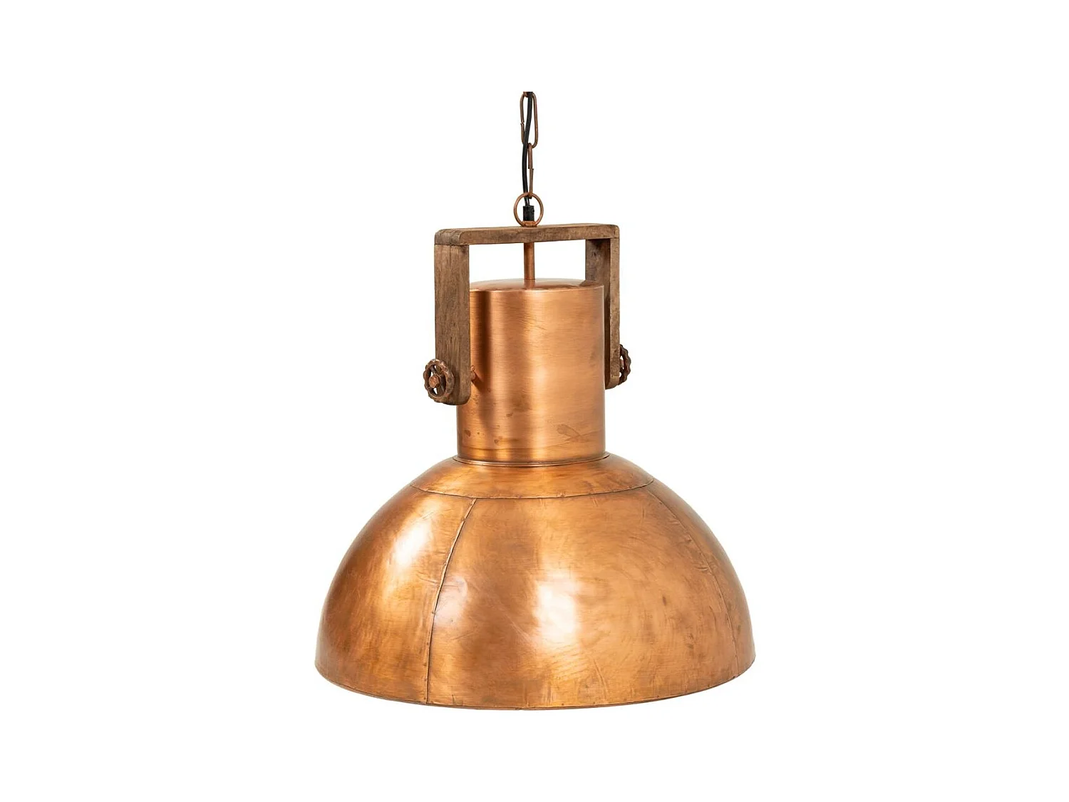 Plafonnier en métal cuivré, 30x30x50h cm