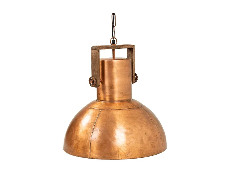 Candeeiro de teto em metal cobre, 30x30x50h cm