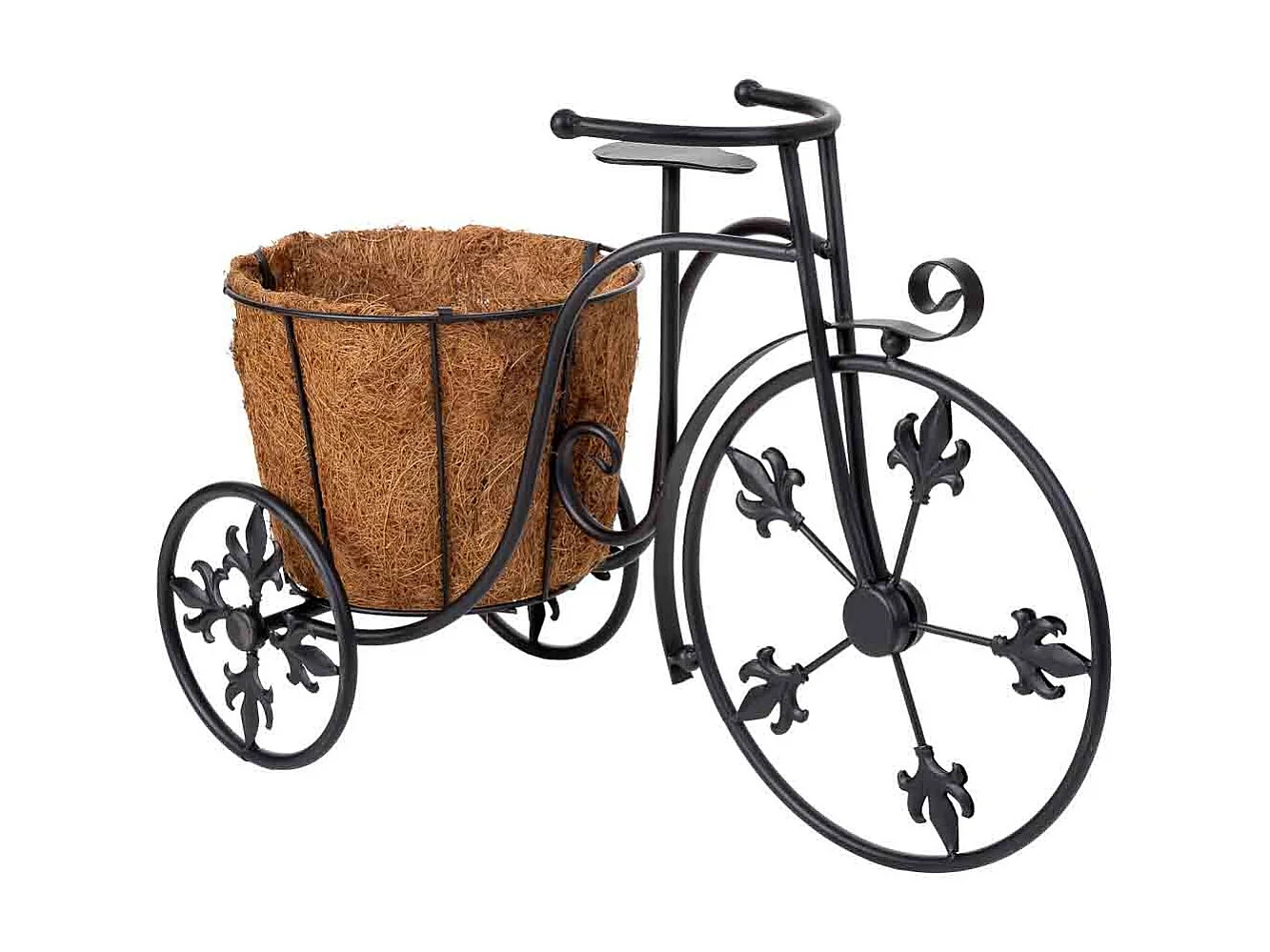 Soporte macetero bicicleta negro, 51x20x33h cm