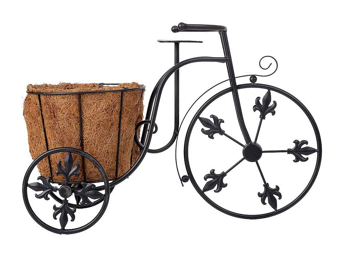 Schwarzer Fahrrad-Pflanzständer, 51x20x33h cm