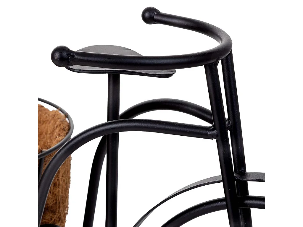 Soporte macetero bicicleta negro, 51x20x33h cm