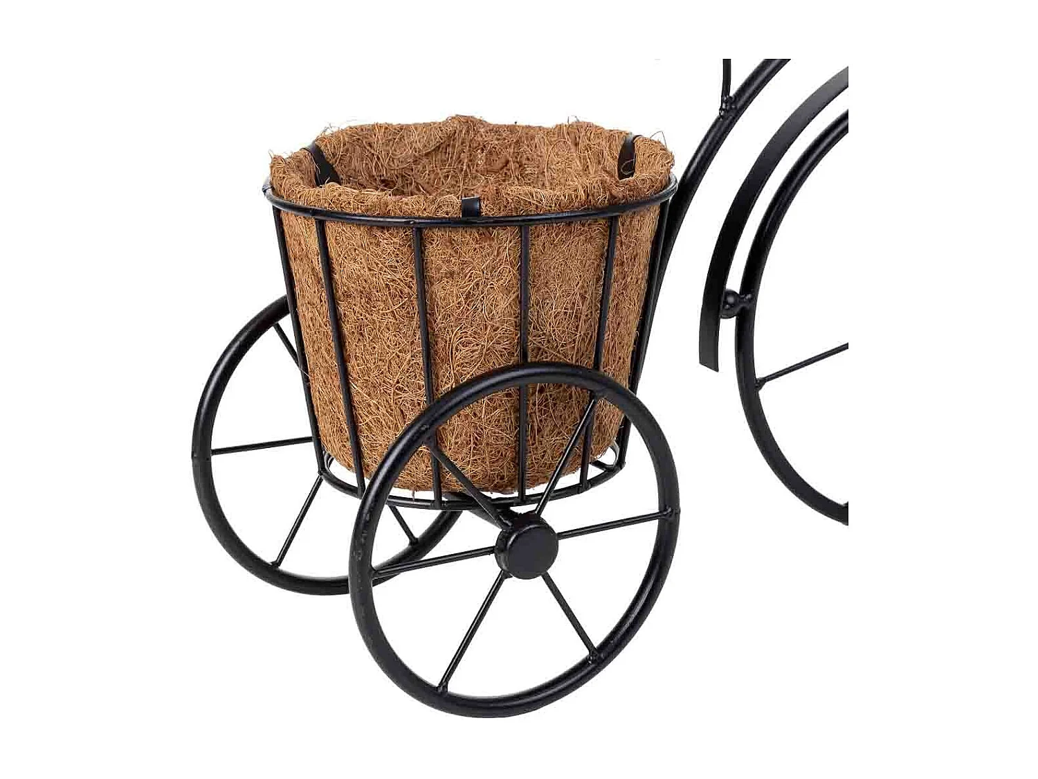 Schwarzer Fahrrad-Pflanzständer, 40x15x29h cm