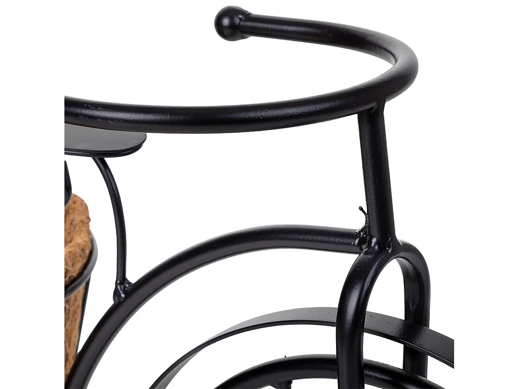 Support cache-pot bicyclette noir, 40x15x29 cm