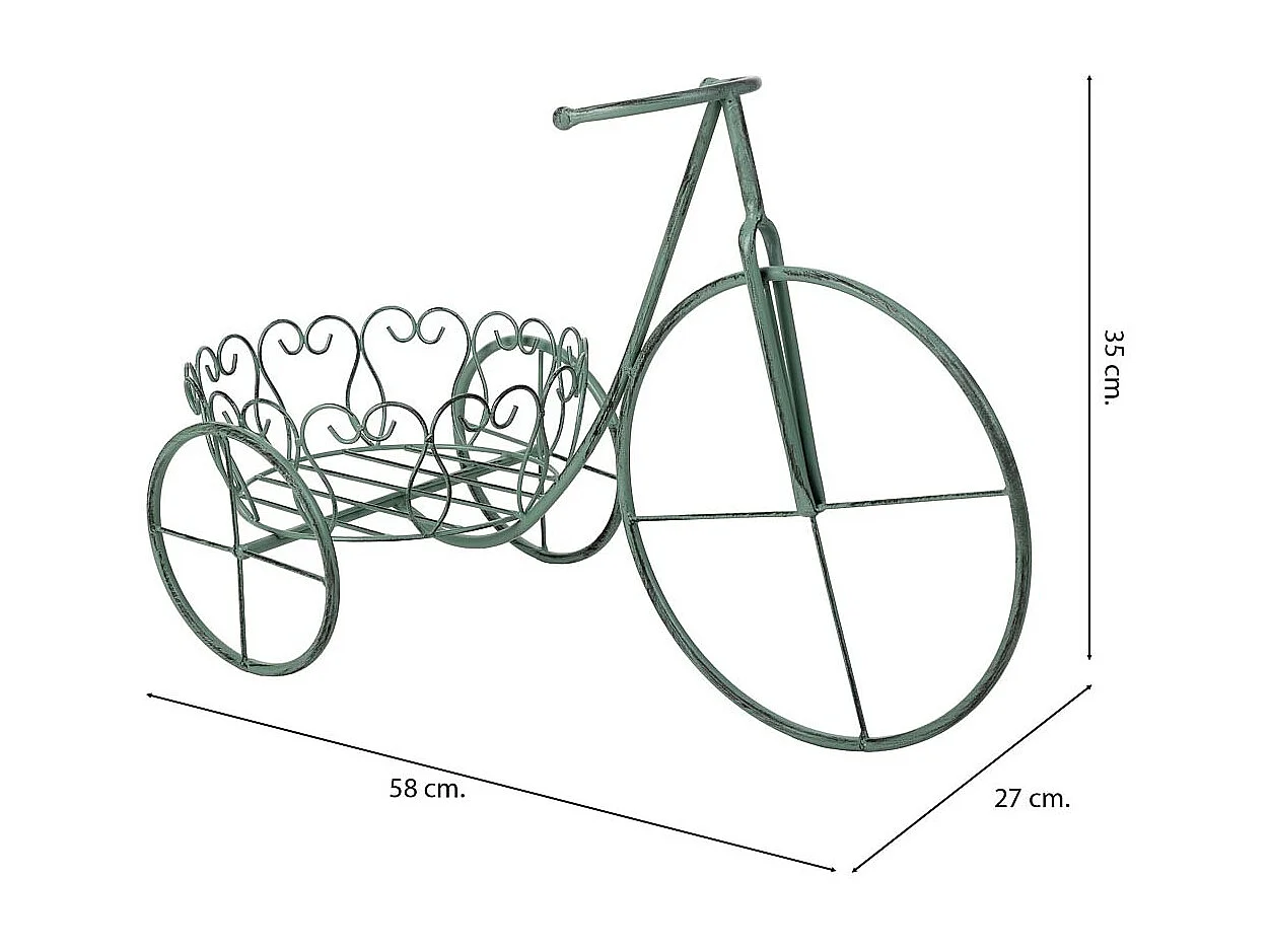 Suporte para vasos de flores verde, 58x27x35h cm