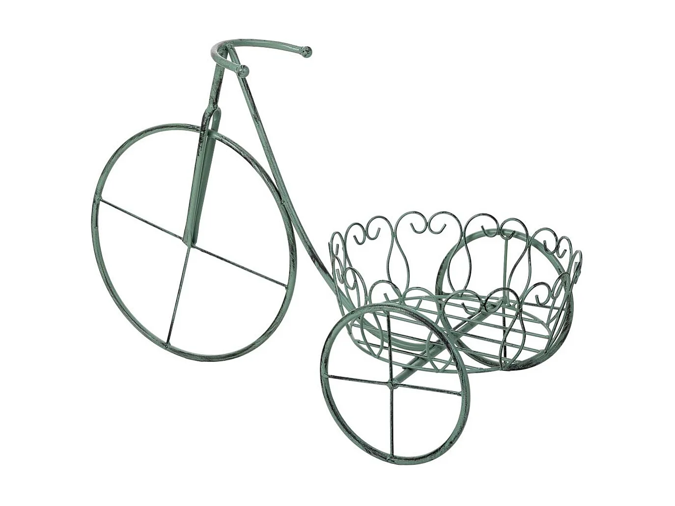 Suporte para vasos de flores verde, 58x27x35h cm