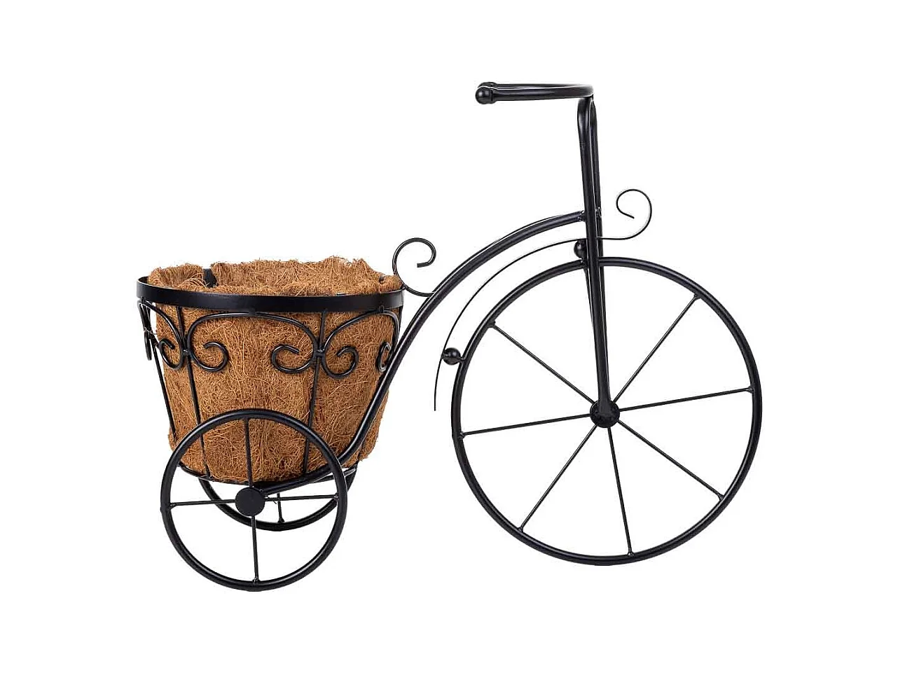 Soporte macetero bicicleta negro, 46x20x35h cm