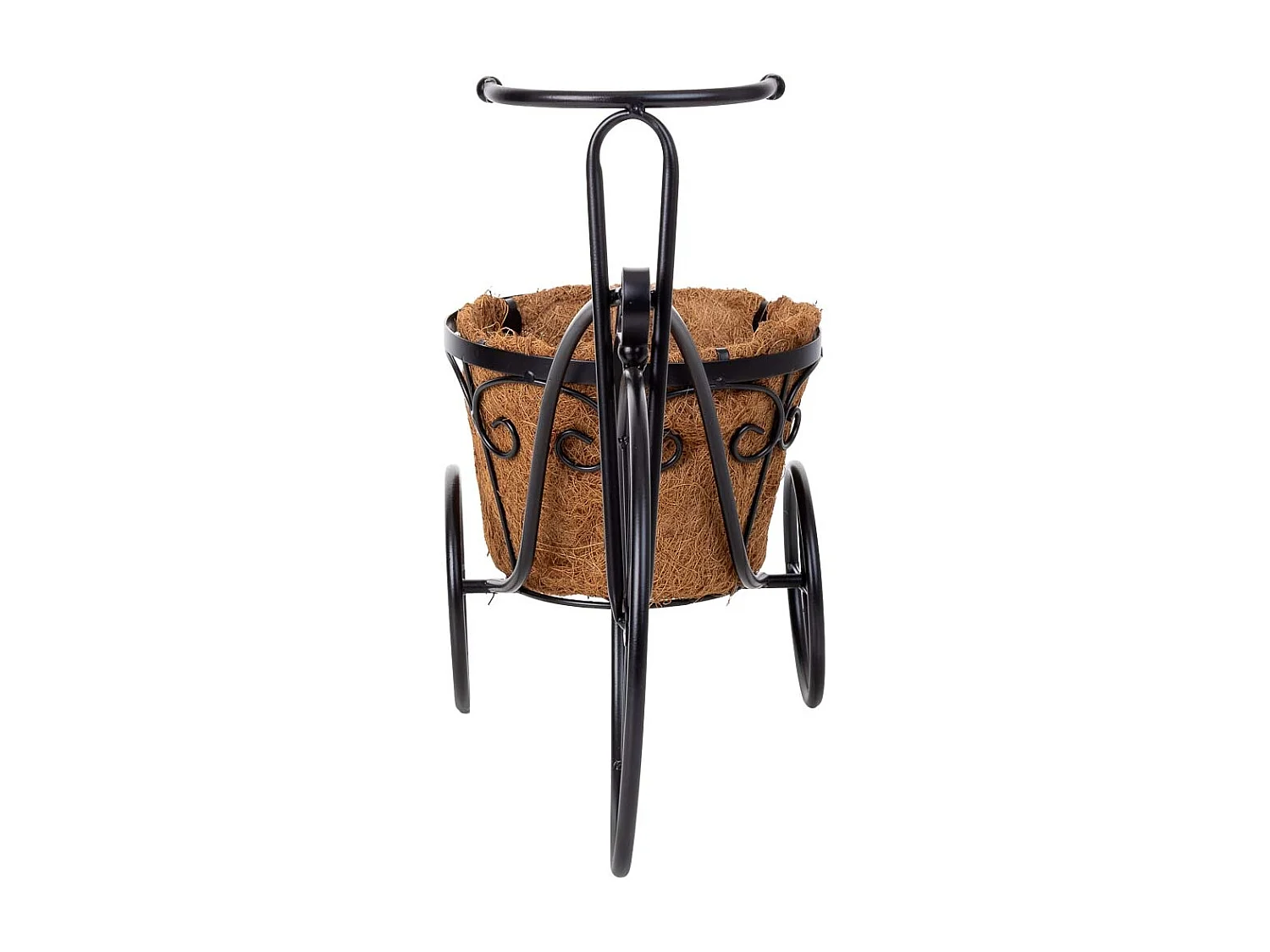 Schwarzer Fahrrad-Pflanzständer, 46 x 20 x 35 cm