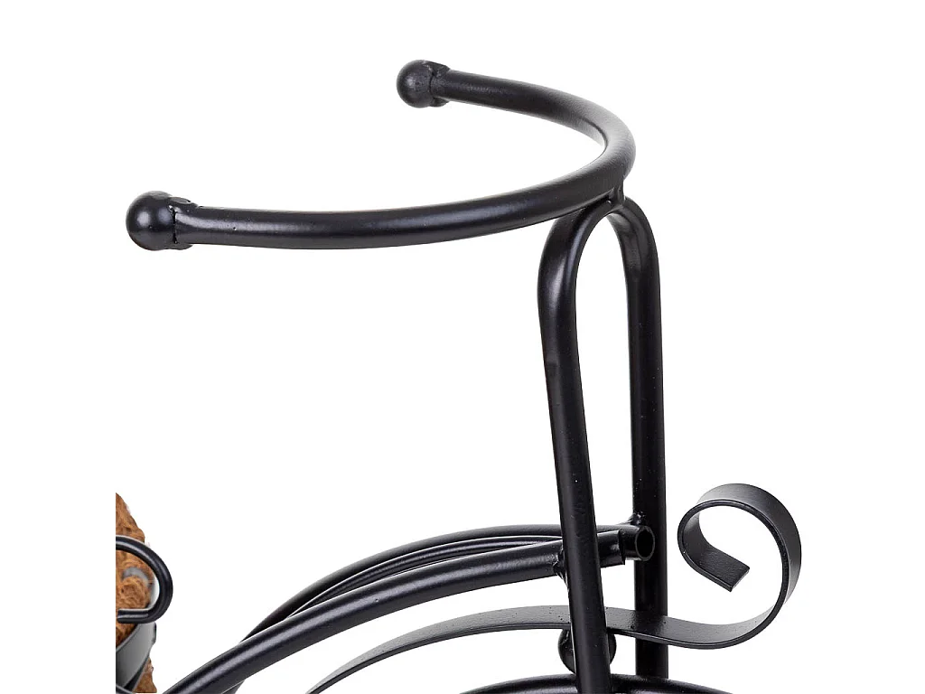 Support cache-pot bicyclette noir, 46x20x35 cm