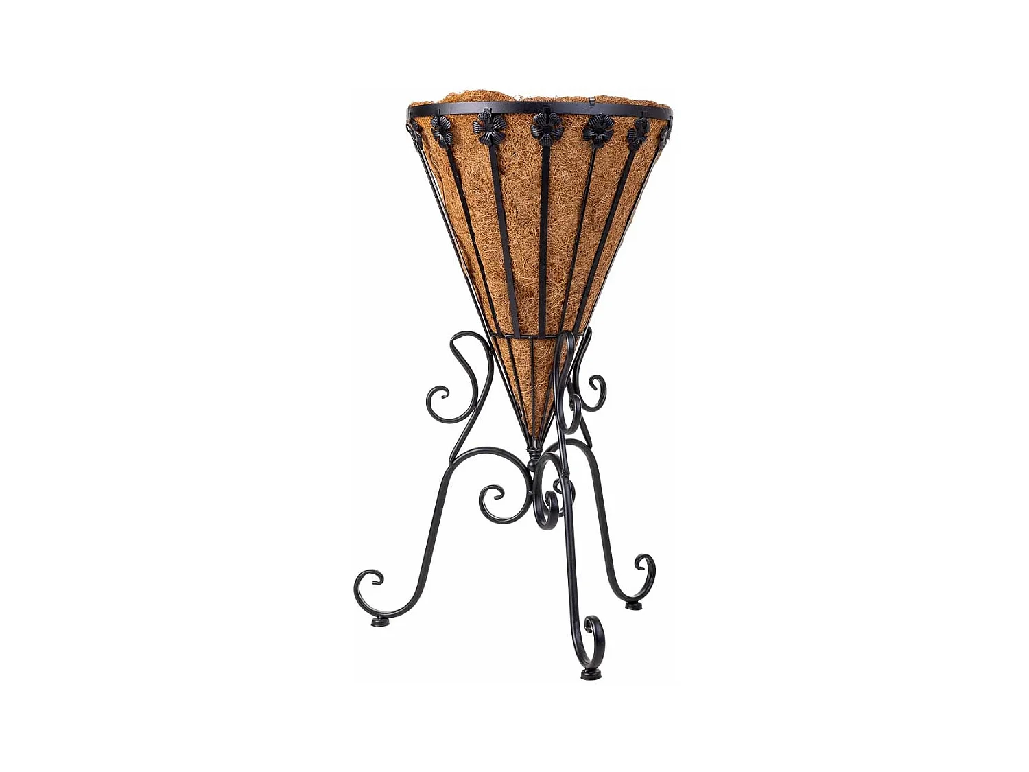 Support de pot de fleurs noir, 42x37x61h cm