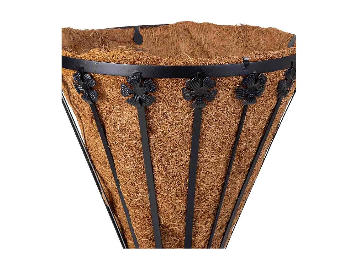 Suporte para vasos de flores preto, 42x37x61h cm